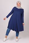 28016 Plus Size Mevlana Combed Cotton Tunic - Navy Plum