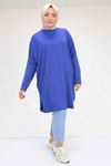 38111 Plus Size Basic Combed Cotton Tunic - Black