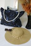 101 Beach Bag - Fuchsia Leafy
