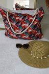 101 Beach Bag - Fuchsia Leafy