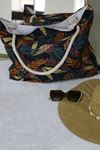 101 Beach Bag - Fuchsia Leafy