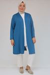 43008 Plus Size Combed Cotton Jacket-Petrol