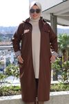 33068 Large Size Removable Hooded Bondit Cap-Brown