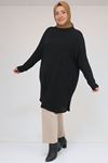 58156 Büyük Beden Basic Mir Tunik - Siyah