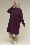 28092 Plus Size Low Sleeve Combed Cotton Tunic-Indigo