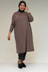 28092 Plus Size Low Sleeve Combed Cotton Tunic-Indigo
