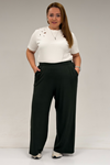 9160 Plus Size High Waist Elastic Pants - Terra Cotta