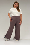 9160 Plus Size High Waist Elastic Pants - Terra Cotta