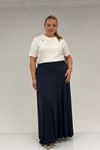 65001 Büyük Beden Basic Penye Etek - Lacivert