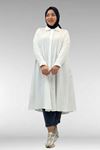 58093-1 Büyük Beden Mevlana Kesim Müslin Gömlek - Ekru