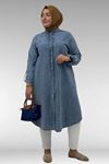 47008 Large Size Lyocell Tassel Trousers Suit-Blue