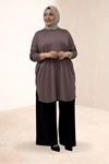 38111 Plus Size Basic Combed Cotton Tunic - Black