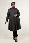 68090  Büyük Beden Modal Mevlana Tunik - Antrasit