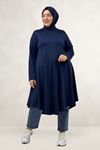 68090  Büyük Beden Modal Mevlana Tunik - Lacivert