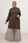 8252 تونيك بتفاصيل جيب و مقاس كبير - اسود   